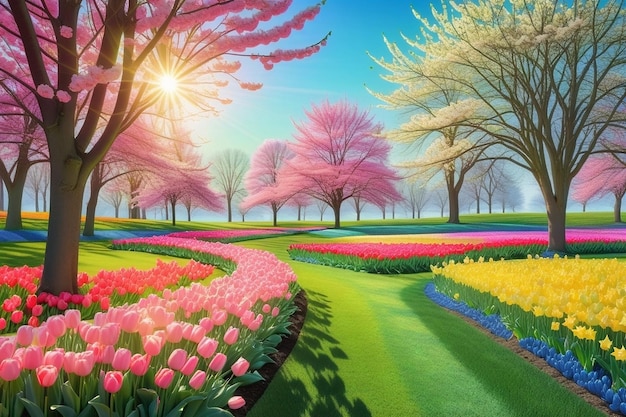 vector realistic spring background