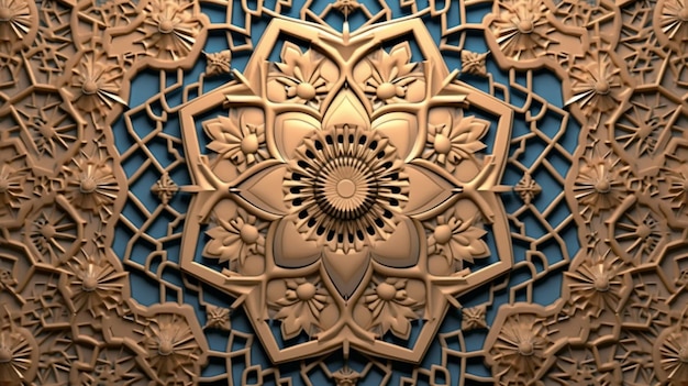 Vector realistic threedimensional arabic ornamental background Generative AI