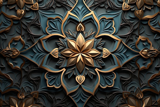 vector realistic threedimensional arabic ornamental background