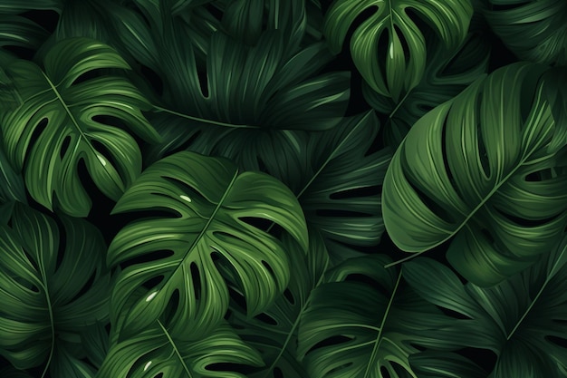 Vector realistic tropical leaves background