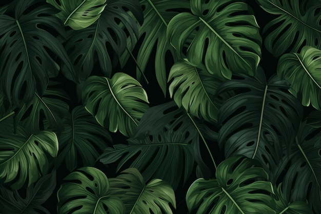 Photo vector realistic tropical leaves background