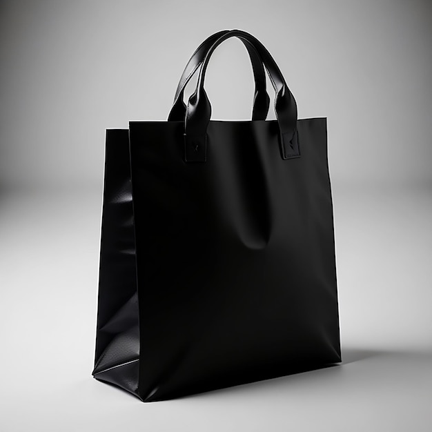 vector realistic vector icon set black paper retail carton bag with handles shopping sale bag