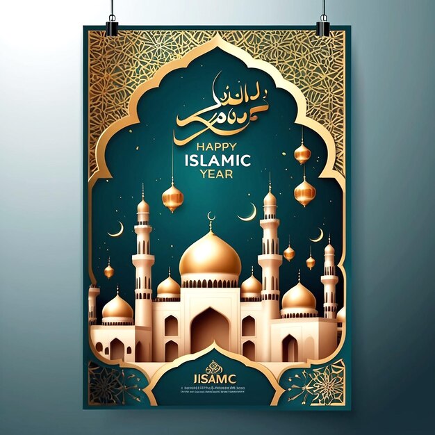 Vector Realistic Vertical Poster Template For Islamic New Year Celebration