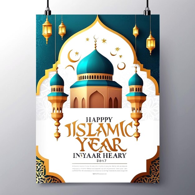 Vector Realistic Vertical Poster Template For Islamic New Year Celebration