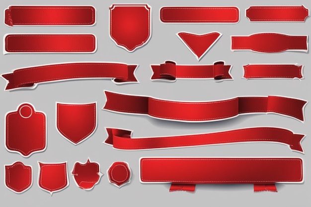 vector red banner sticker