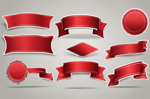 Photo vector red banner sticker