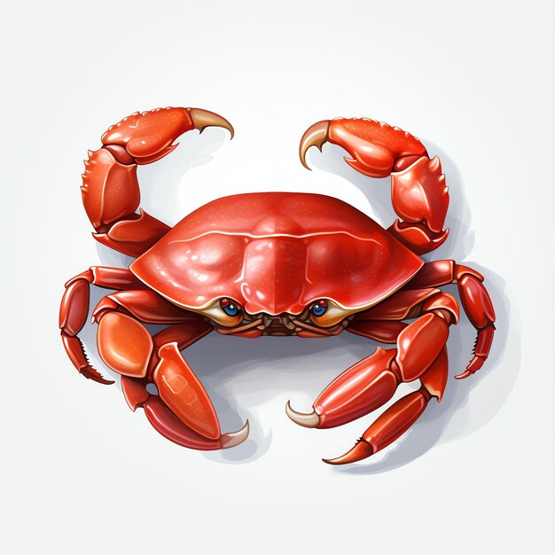 Vector red crab in realistic style isolated on white background