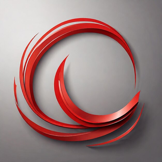 Photo vector red curve on a gray background