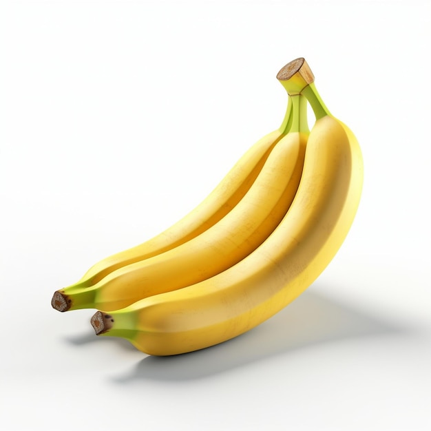 白い背景に分離されたベクトル熟した黄色のバナナ束