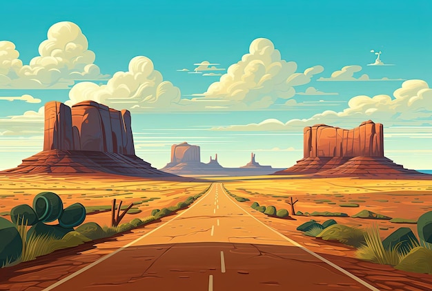 vector road in the style of bold landscapes