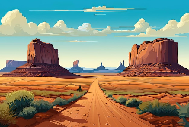 vector road in the style of bold landscapes