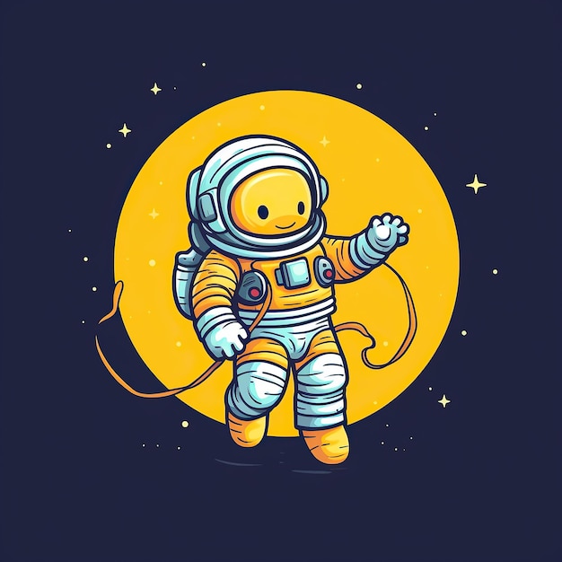 Vector schattige astronaut vangt maan cartoon vector icoon illustratie