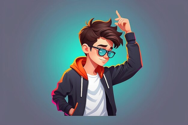 Vector schattige coole jongen dabbing pose cartoon vector icoon illustratie mensen mode icoon concept geïsoleerd