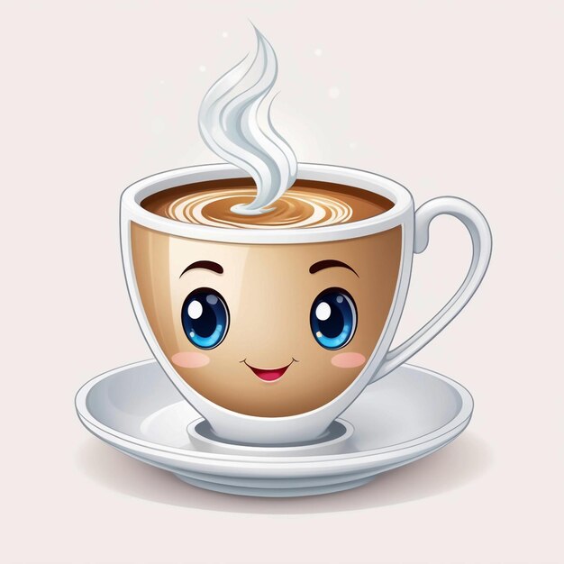 Foto vector schattige koffiekop