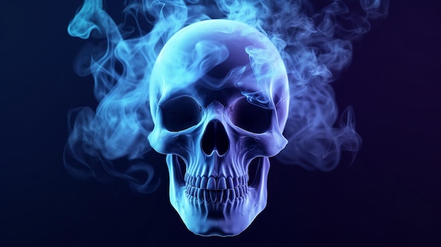 Vector schedel gemaakt van rookGeneratieve AI