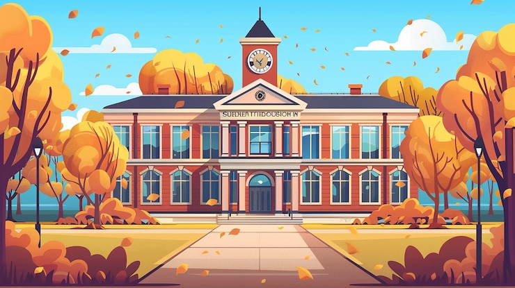 Photo vector school building educational institution college