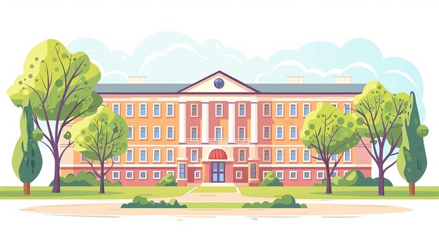 Photo vector school building educational institution college