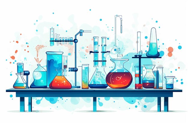 ベクター科学実験室ツール 生物化学機器 化学 バナーポスター デザイン要素コンセプト