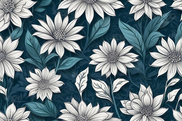 vector seamless abstract floral background