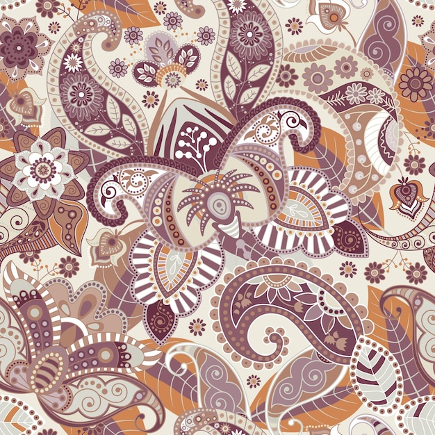 vector seamless flowers pattern