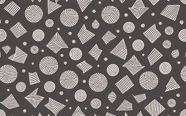 Vector Seamless Organic Rounded Lines Maze Coral Pattern