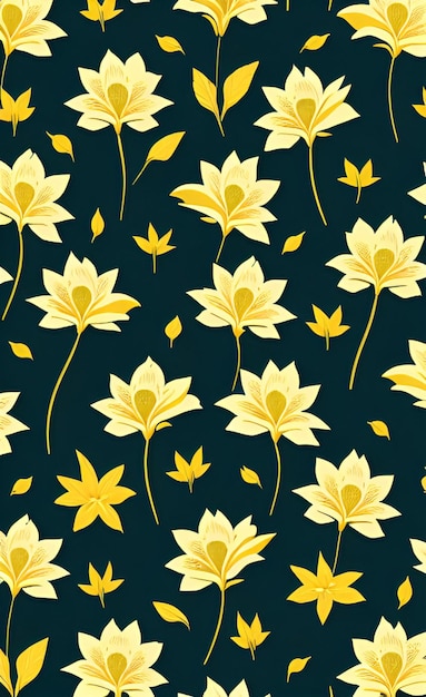 Vector Seamless pattern with colorful lily flowers