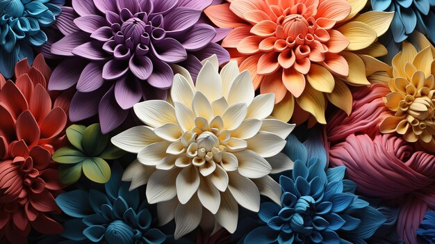 Vector seamless spring flower background Generative Ai