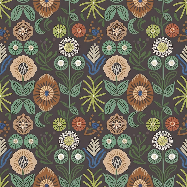 vector seamless texture with abstract flowers endless background ethnic seamless pattern vector backdrop bright pattern summer template use for wallpaperpattern fills web page background