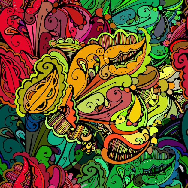 vector seamless texture with abstract flowers