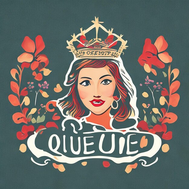 Vector selfie queen lettering calligraphy fun design to print on tee shirt hoody poster sticker card