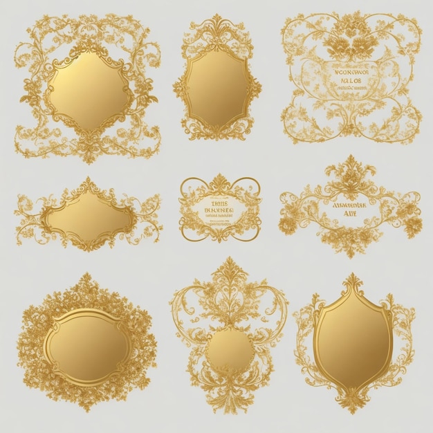 vector set gouden vintage framelabels