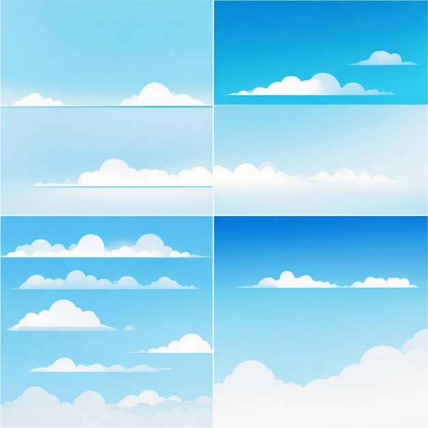 vector set of sky blue gradients