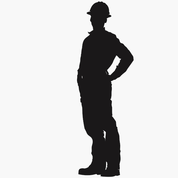 Photo vector silhouette of a builder on a white background generative ai