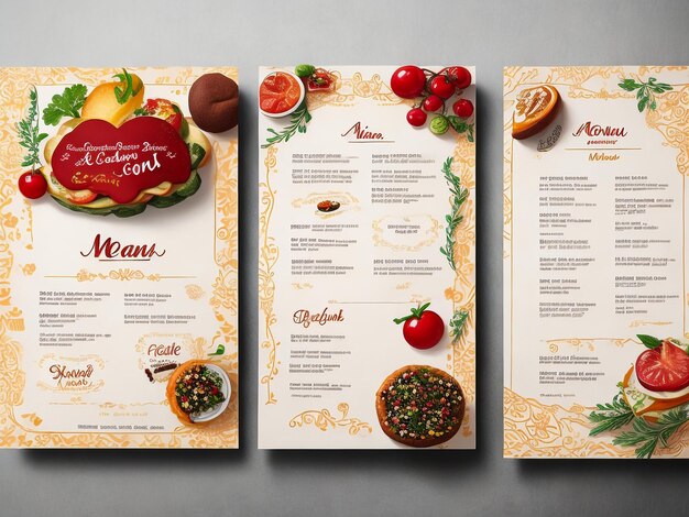 Vector sjabloon restaurant menu met gouden bestek en koffie