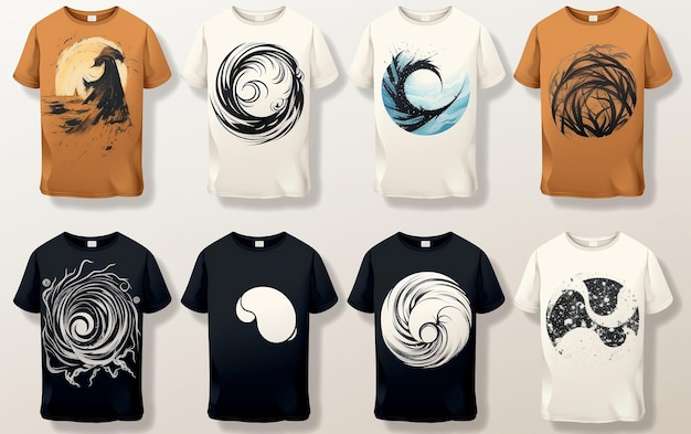 Foto vector sjabloon set van mannelijke t-shirts