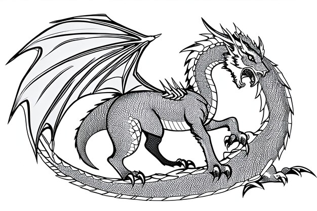 Vector sketch dragon illustration