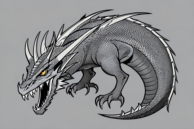 Vector sketch dragon illustration