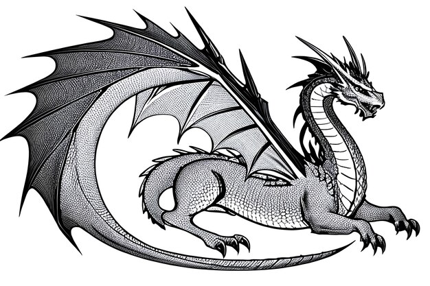 Vector sketch dragon illustration