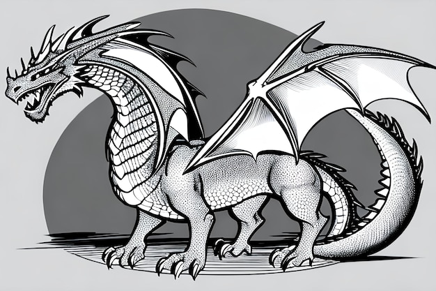 Vector sketch dragon illustration