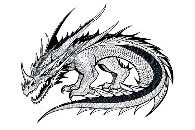 Vector sketch dragon illustration