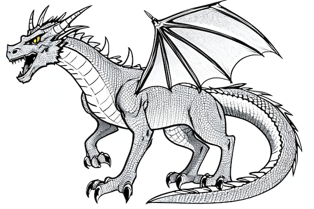 Иллюстрация векторного эскиза дракона