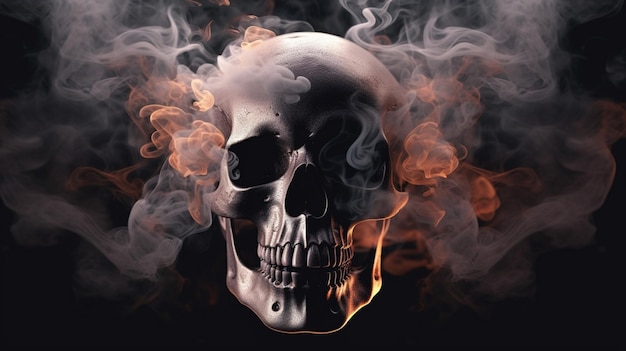 Vector skull made of smokeGenerative AI