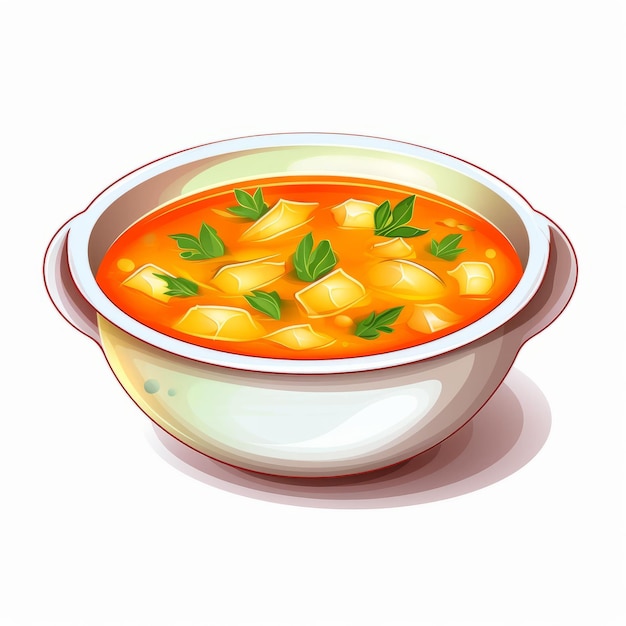 Vector Soup Image On White Background