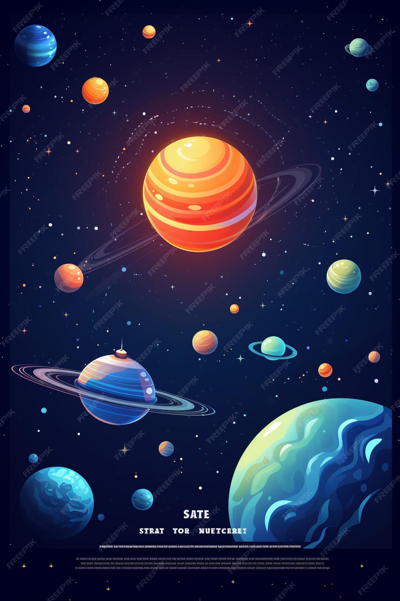 Premium AI Image vector space poster with spaceship in cosmos with