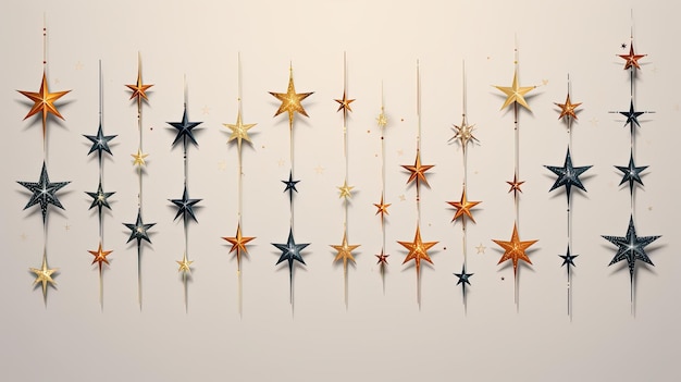 Foto set di stelle vettoriali con un assortimento di stelle, ciascuna con dettagli unici