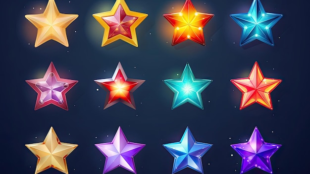 사진 다양한 디자인 요구에 적합한 다양한 종류의 별을 가진 터 스타 세트
