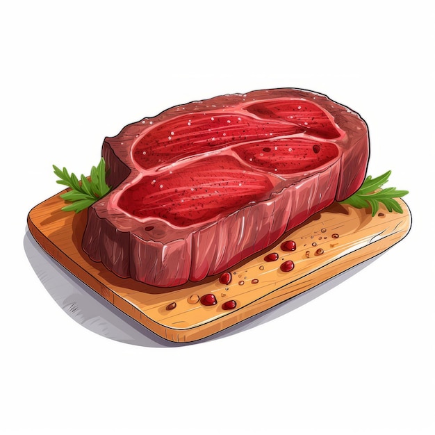 Vector Steak Image On White Background