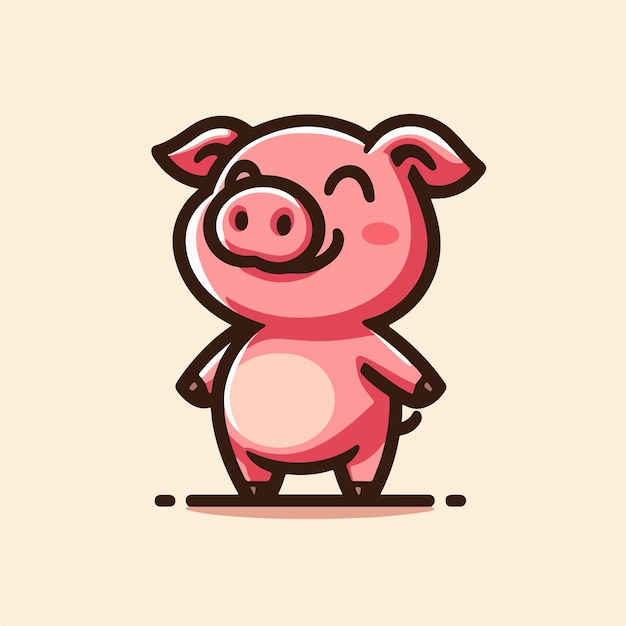 Vector stijl glimlach varken leuke illustratie