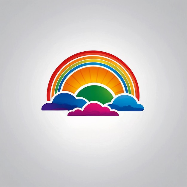 Foto vector stijl illustratie met regenboog