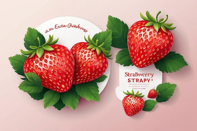 Vector strawberry vertical banners on white background